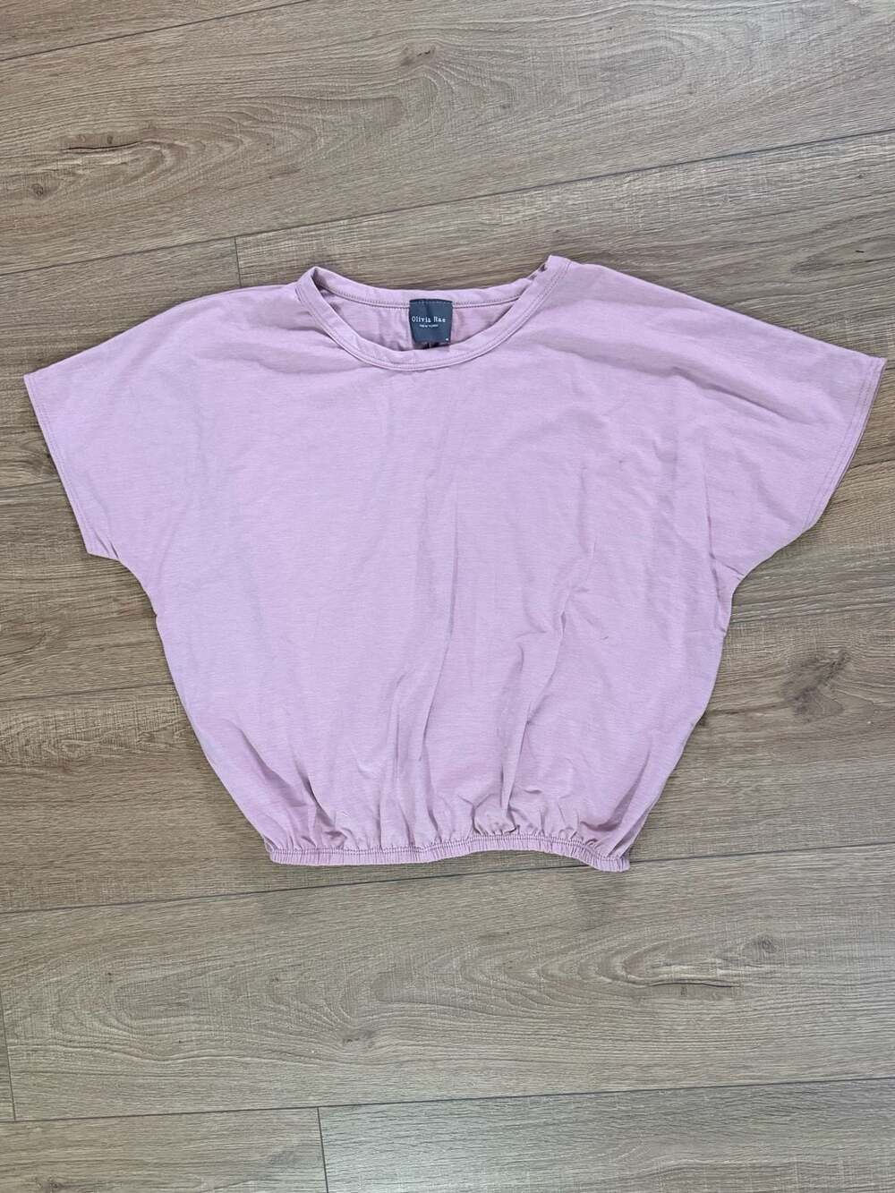 Olivia Rae New York Short Sleeve Cinched Bubble Hem Top